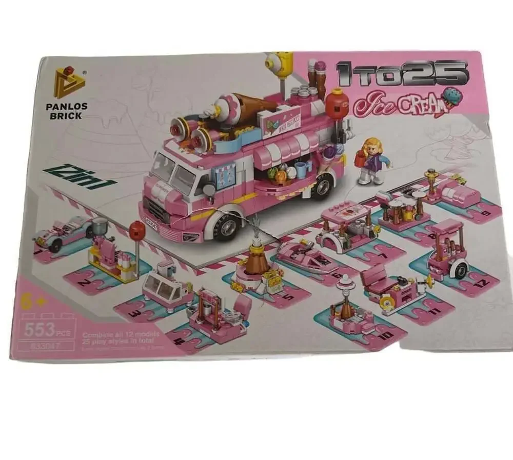 Panlos Brick 12-in-1 Ice Cream Truck Building Set 633047 (553 Pieces)